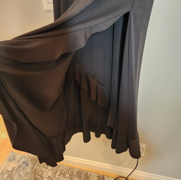 Lane Bryant Stretch Ruffle Trim Black Maxi Dress Size 18/20 2X - Picture 3 of 15